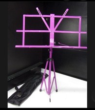 Audio2000'S AST4442PL Music Stand Purple with Carrying Bag Works Well Purple VGC