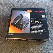 VINTAGE 80s Toshiba FT-8930 Cordless Telephone & Answering Machine 900mhz NOB