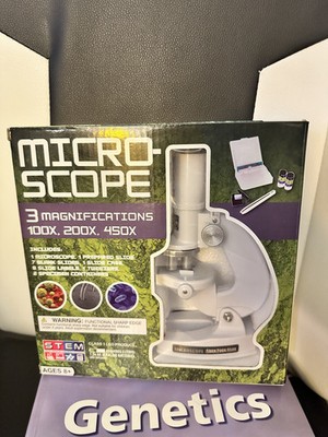 Kids Microscope STEM - 3x Magnifications - for ages 8+ with different slides