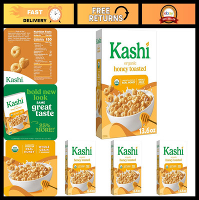 Organic Whole Grain Honey Toasted Breakfast Cereal - 13.6oz Box, Pack of 4