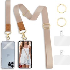 Phone Lanyard Crossbody Strap, Beige Cell Lanyards for around 0
