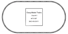Bachmann E-Z Track HO Scale Oval #11 Basic Train Track Set - 44" X  89"