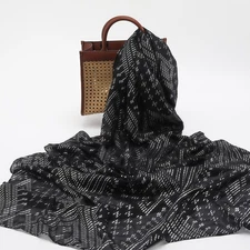 1920s women's retro scarf - Faux Assuit Foil print style large-sized neckerchief