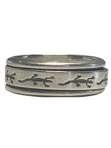 Vintage Sterling 925 Silver Lizard Gecko Fidget Spinner Ring Size 9 9.19 Grams