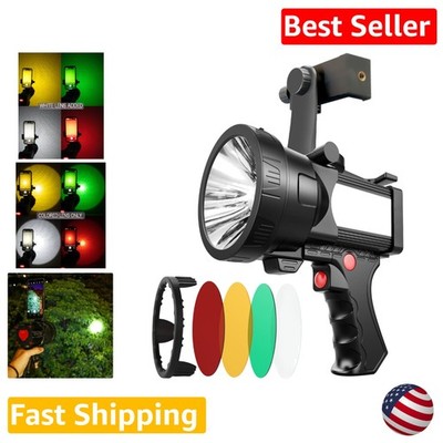 Powerful Search Light 1.6M Lumens, COB Side Light, Phone Mount, 4 Color Filters