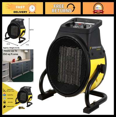 Electric Forced Air Heater 5,120 BTU - Pivoting Base, Thermostat, Safety Shut Of