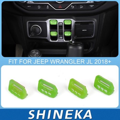 Window Lift Switch Button Decor Cover Trim For Jeep Wrangler JL JT 2018+ Green