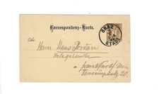 AUSTRIA 1888 Post Card sent from Graz Stadt to Germany