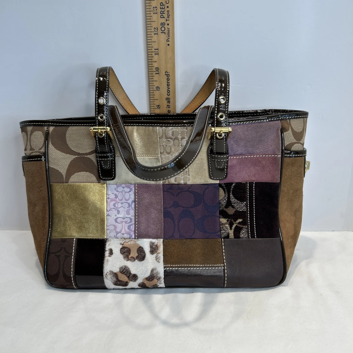 Coach Women's Suede Exterior Purple Bags & Handbags for Women for
