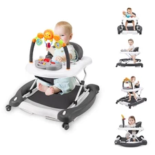 Baby Walker, 5-In-1 Baby Walkers for Boys and Girls 6-12 Months with Bouncer, Re