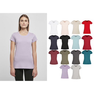 Build Your Brand Basic Women's Basic Tee BB012 - Short Sleeves and Rib Crew Neck