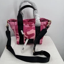 Marc Jacobs Pink Camo Small Tote Womens Nylon Crossbody Handbag Purse Giftable