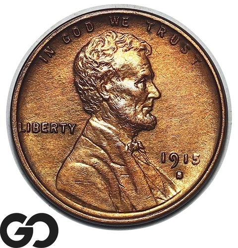 1915-S Lincoln Cent Wheat Penny Red Brown, Choice BU++ RB Better Date