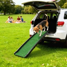 PawHut Hunderampe klappbar Hundetreppe Auto & SUV rutschfest 155x38,5cm Schwarz