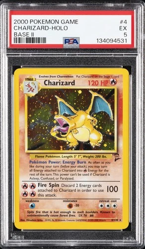 2000 POKEMON GAME BASE II #4 CHARIZARD-HOLO PSA 5