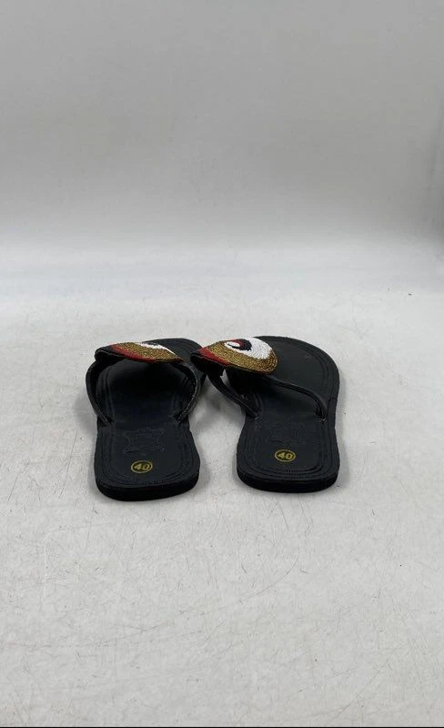 Womens Multicolor Leather Beaded Open Toe Slip-On Thong Sandals Size 7 - Image 4 of 4