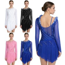 Women Dancewear Practice Lyrical Dance Costume Ballet Dress Contemporary Sheer