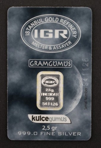 2.5 Gram Silver Bar - IGR .999 Fine Silver In Certified Assay - 1096B