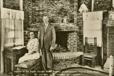 Vintage Paper House Interior Made of Newpapers Pigeon Cove Mass Postcard