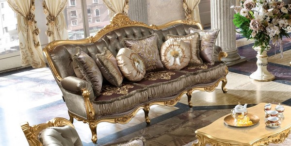 Sofa 3 Sitzer Couchen Sofas Art DéCo Dreisitzer Textil Sofas Couch Polster Neu-image