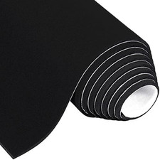 Adhesive Foam Padding 1/8 Inch Thick X 12 Inch W X 59 Inch L, Black Thin Neopren