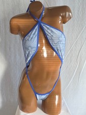 Cross front one piece thong bodysuit Floral print one size fits most