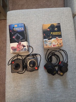 Vintage Atari 2600 Controller Lot Boxed CX-40 Joysticks & CX-30 Paddles Set OEM