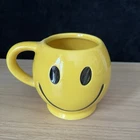 Vintage McCoy Pottery USA Yellow Ceramic Smiley Face Coffee Mug 12 oz MCM