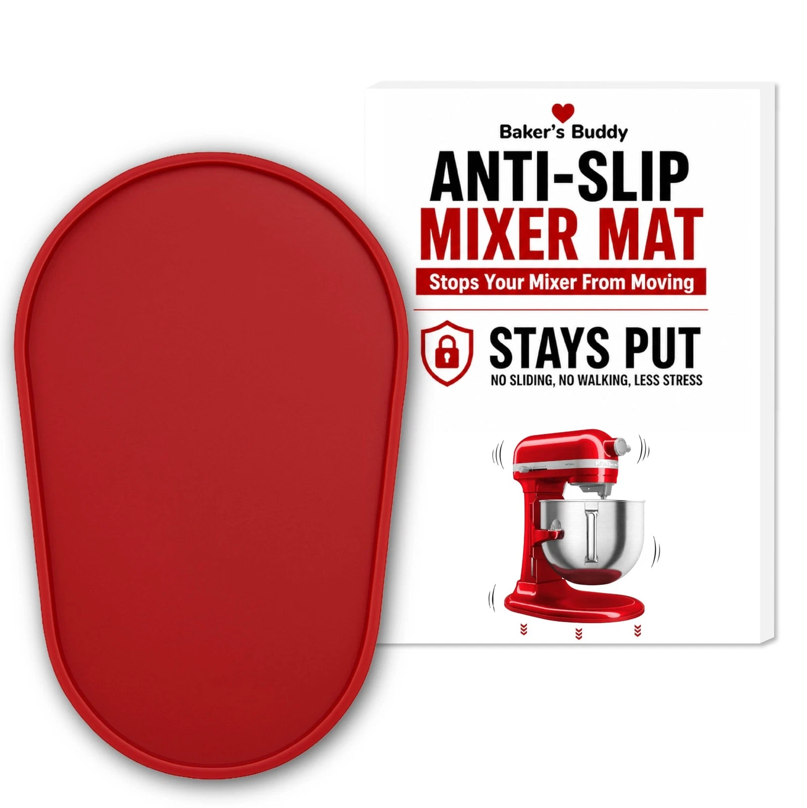 Anti-Slip Stand Mixer Mat for KitchenAid Select Bowl-Lift 5–8 Qt Mixers – Sil...