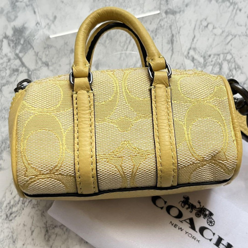 COACH Bag Charm Keychain Mini Pouch Yellow 6cm×11cm×5.5cm Item Gift From Japan - Picture 2 of 12