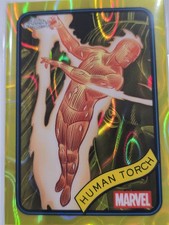 🔥🔥🔥Human Torch 2025 Topps Chrome Marvel Yellow Lava Refractor #40