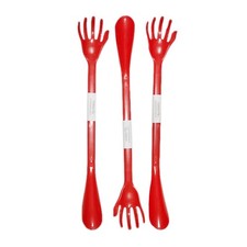 Back Scratcher with Shoe Horn Long Handle Each 19.5" Long Red Color, 3 Pack