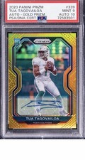 2020 Panini Prizm - Rookie Tua Tagovailoa #339 Gold Prizm Autographs /10 (AU, RC