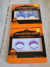 Halloween eyelash costume set blue purple drama glamor top bottom