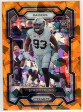 BYRON YOUNG 2023 Panini Prizm Orange Ice Rookie RC #355 Raiders Alabama