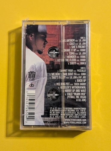 Pitbull - M.I.A.M.I. (2004 Cassette) Miami Rapper Lil Jon - Sealed Hype Sticker - Picture 2 of 6