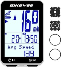 Wireless GPS Bike Computer 2.4 Inch Screen IPX7 Waterproof Speedometer Odometer