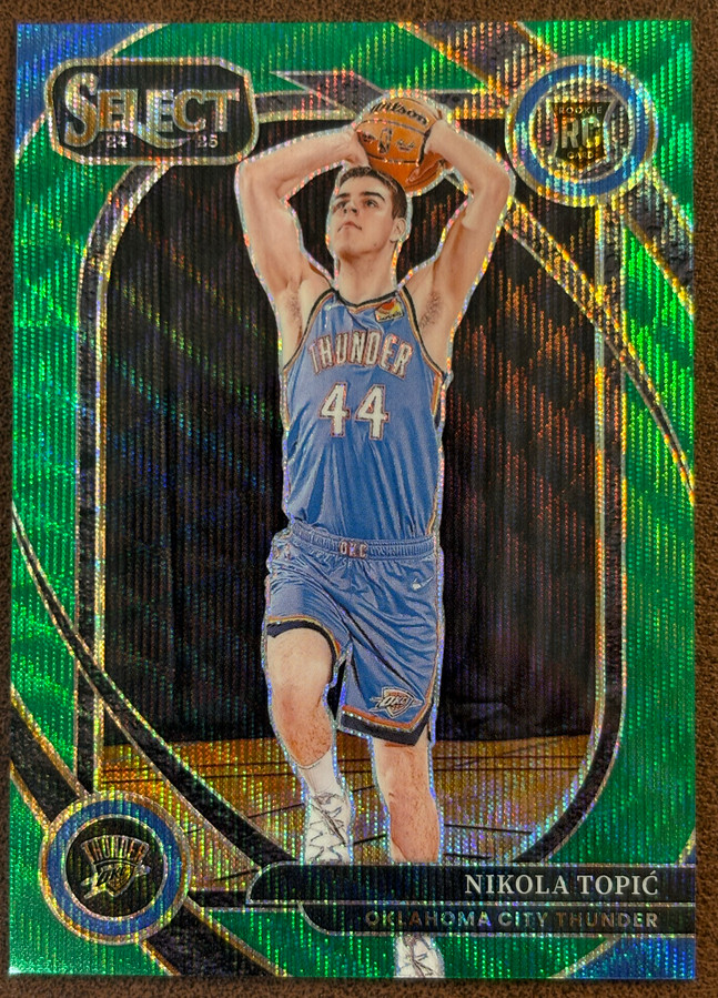 Nikola Topic 2024-25 Panini Select 29/50 Green Wave Courtside RC Thunder #286