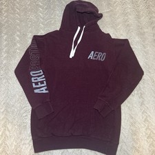 Aeropostale Maroon Hoodie AERO Chest Logo AEROPOSTALE