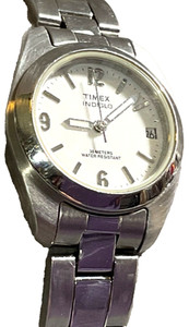 TIMEX G7 WOMEN’S INDIGLO ALL STAINLESS STEEL 25mm WATCH DATE NEW BATTERY