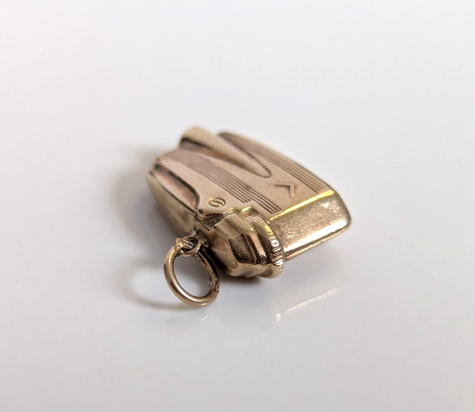 9ct Yellow Gold Ronson Lighter Charm Pocket Tobaccoriana Hallmarked 375 1.4g image 5