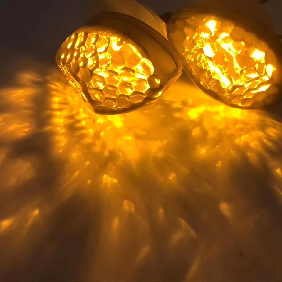 2X Universal Motorcycle Smoked Lens Amber LED Turn Signal Blinker Light Lamps - Image 3 of 4