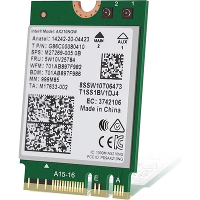 [AX210.NGWG.NV] Intel Wireless Network Adapter No vPro, Bluetooth 5.2 AX210.N... - Photo 1/2