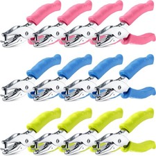12 Pieces Single Hole Punch Handheld 1/4 Inch Hole Paper Punch with Grip Hand...