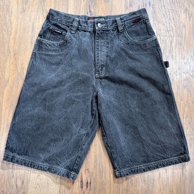 Vintage FUBU Shorts Mens 34 Black Denim Jorts Carpenter Baggy