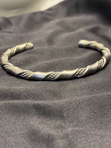 Vintage Southwestern Sterling Silver Twisted Rope Cuff Bracelet Artisan Tribal S