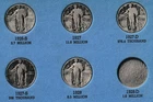 Whitman Album w/ 13 Different US Silver Standing Liberty Quarter Coins