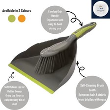 Dustpan And Brush Heavy Duty Set Plastic Dust Pan Household Cleaning Pet Bristle