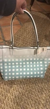 NWT COACH MADISON EAST/WEST TOTE IN GINGHAM SAFFIANO LEATHER  30118 MSRP $328