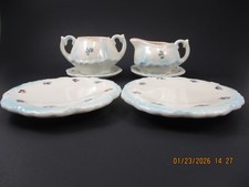 Antique/Vintage Small/Child's Size 6 pc. China Set, Floral, engraved w/ U or V